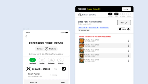 Realtime orders and follow-ups